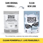 Molly's Suds Dishwasher Pods | Clean Dishwasher Detergent Cuts Grease & Rinses Clean (Residue-Free) for Sparkling Dishes | 120 Auto-Release Tabs